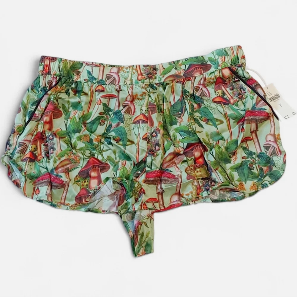 LyreBird Mushroom Print Women's Silky Pajama Set - Picture 3 of 15